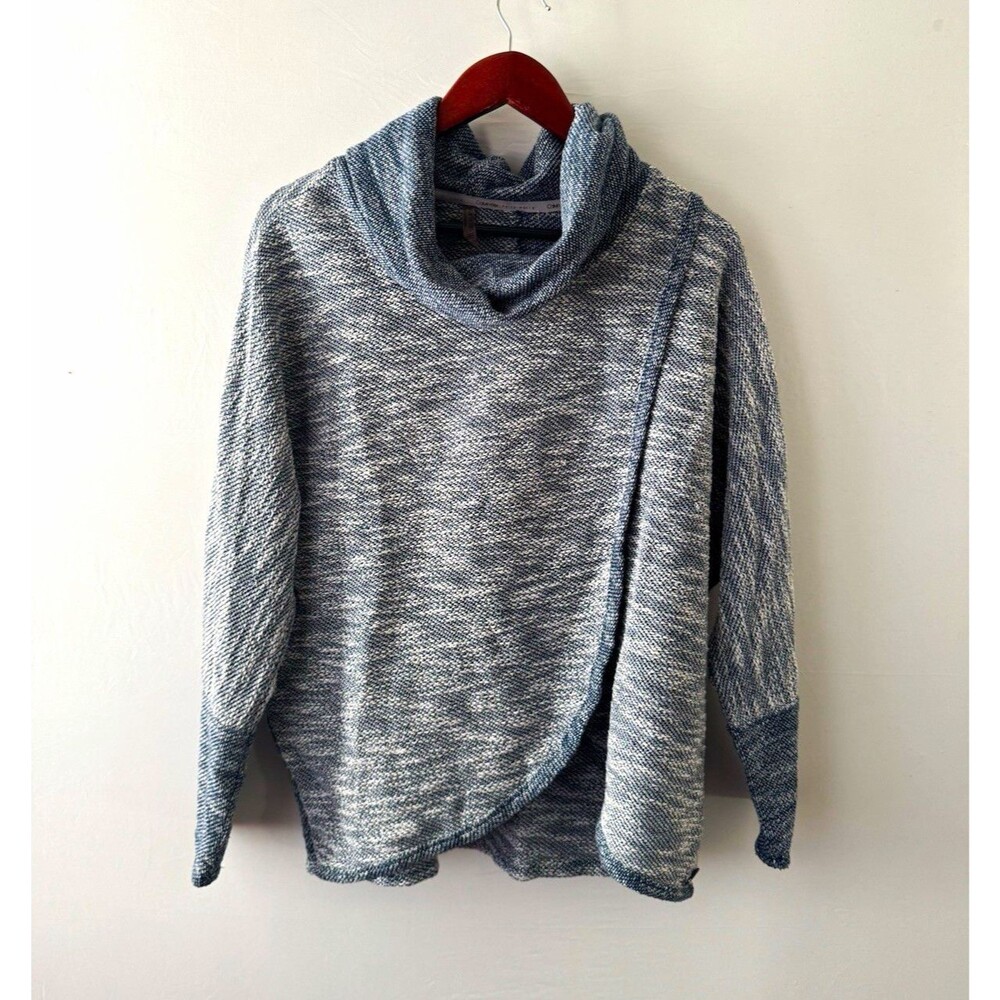 Calvin Klein Performance Women's Knit wrap Heathered Blue White Asymmetrical